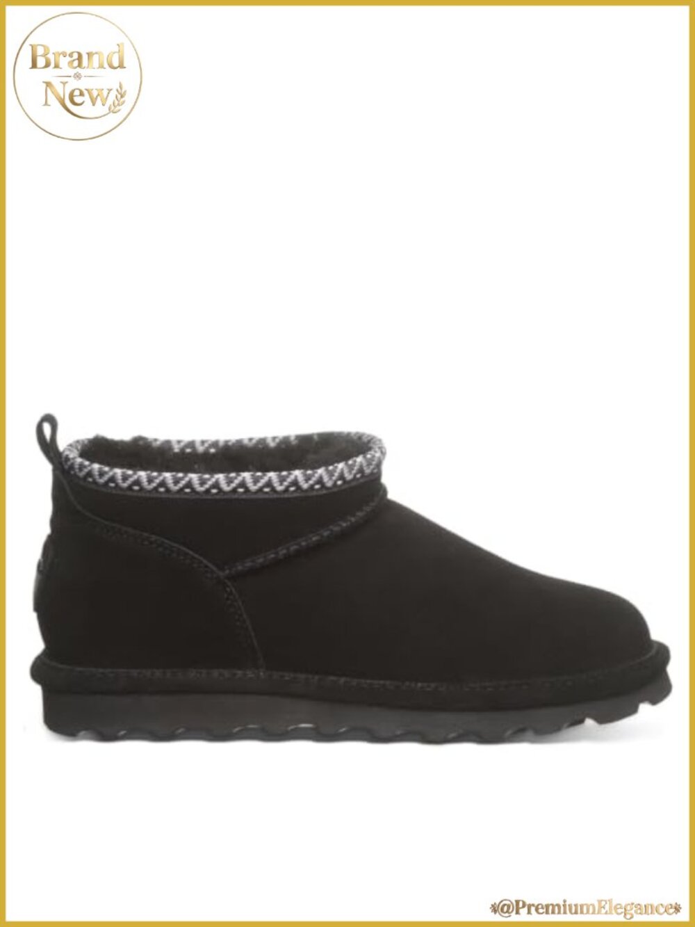 BEARPAW Ankle Boot Suede Wool Blend Slip On Winter Comfort